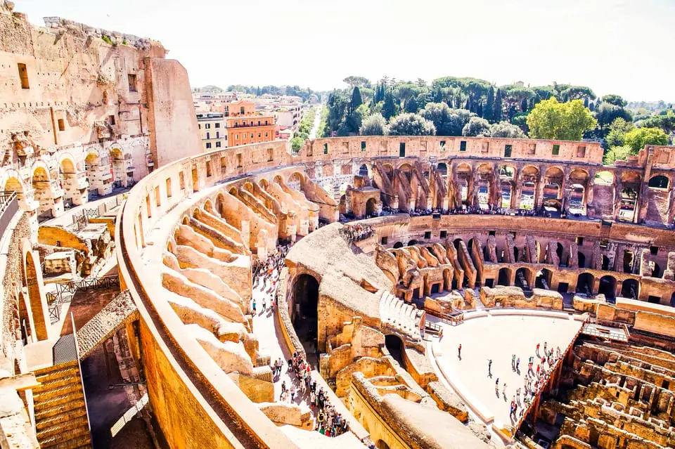 Arena floor looking out into the Colosseum