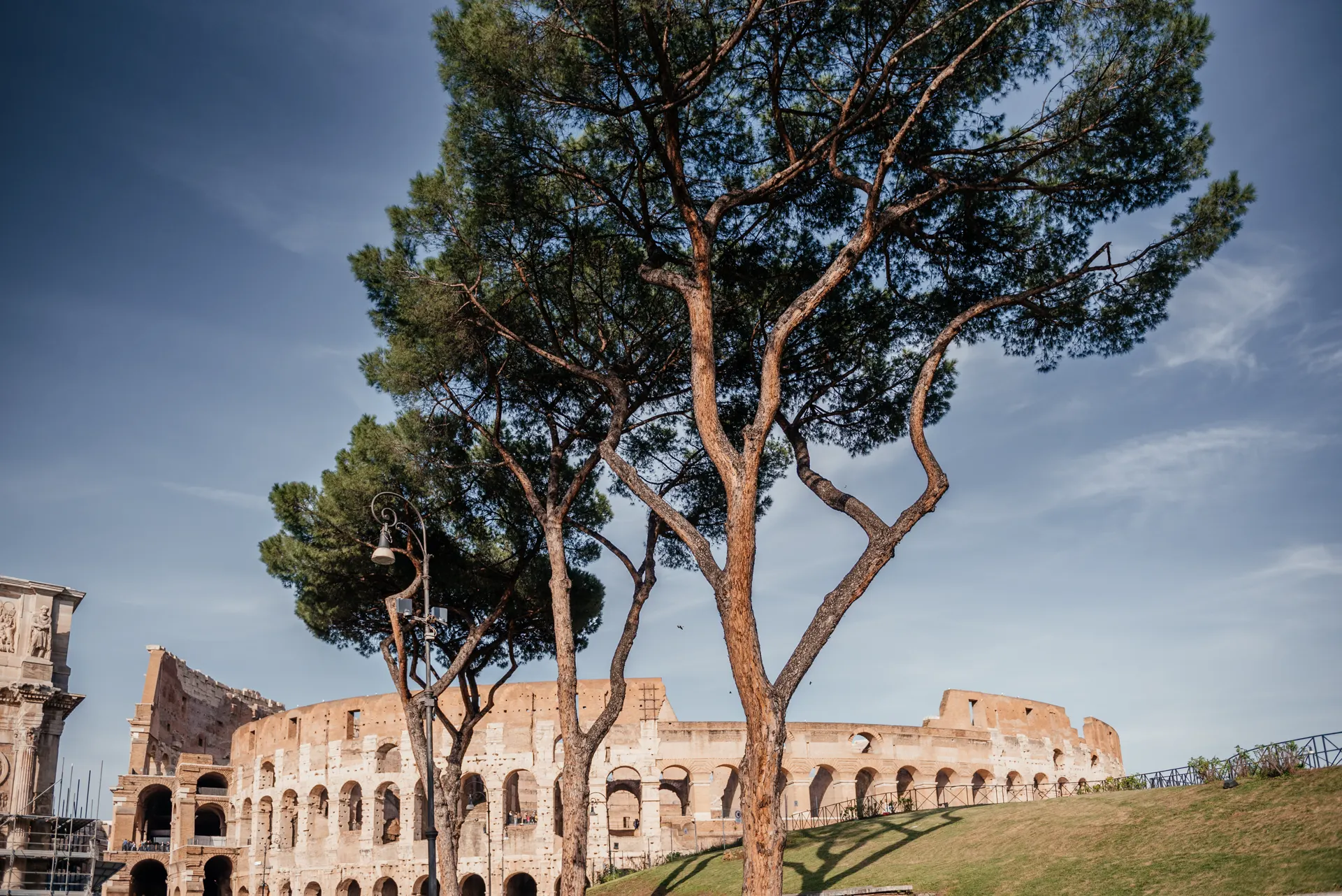 Colosseum at the golden hour with low crowd levels