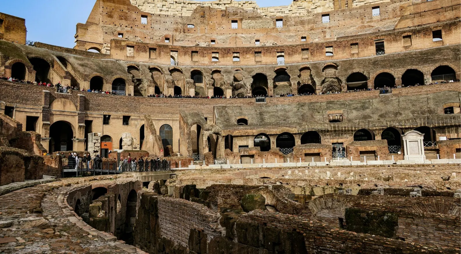 Stone corridor beneath the Colosseum arena