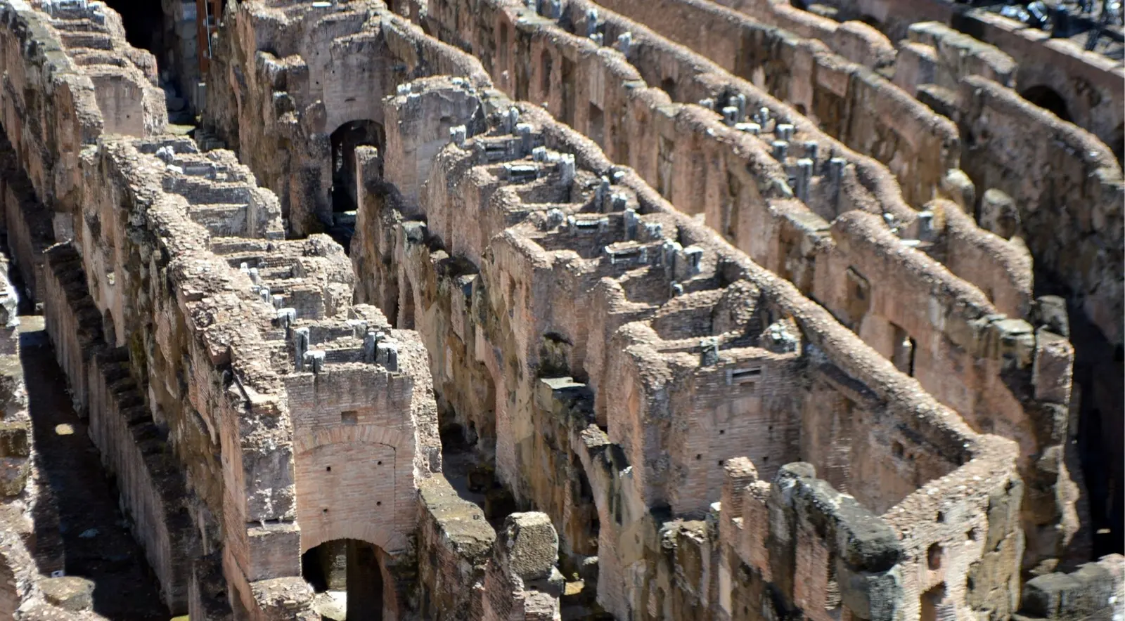 Restored tunnel section in the Colosseum hypogeum