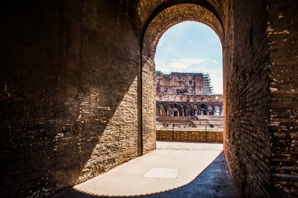 Ancient underground chambers below the Colosseum